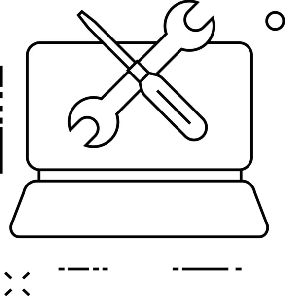 Configuración Fijar Icono Reparación Estilo Esquema — Archivo Imágenes Vectoriales
