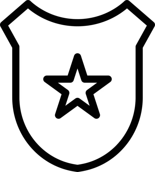 Odznak Známkovat Policejní Ikonu Stylu Osnovy — Stockový vektor