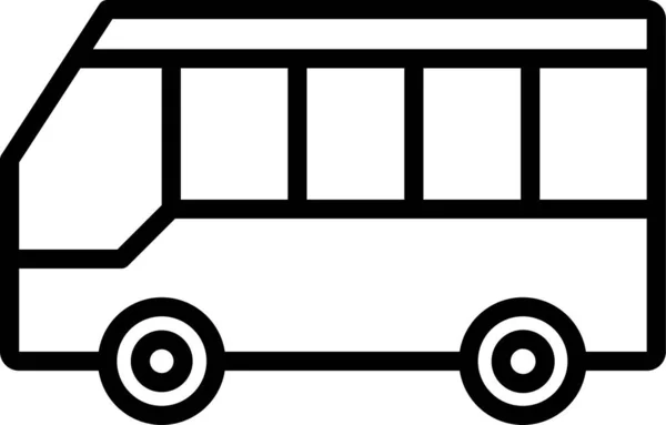 Elektrische Bus School Icoon Omtrek Stijl — Stockvector