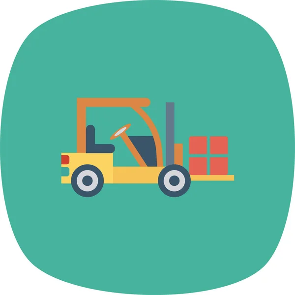 Auto Lifter Loader Pictogram Platte Stijl — Stockvector