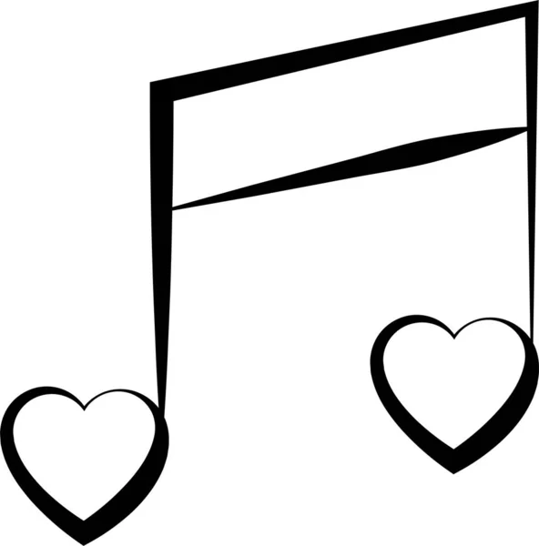 Çizimi Tarzında Sevgi Dolu Müzik Simgesi — Stok Vektör