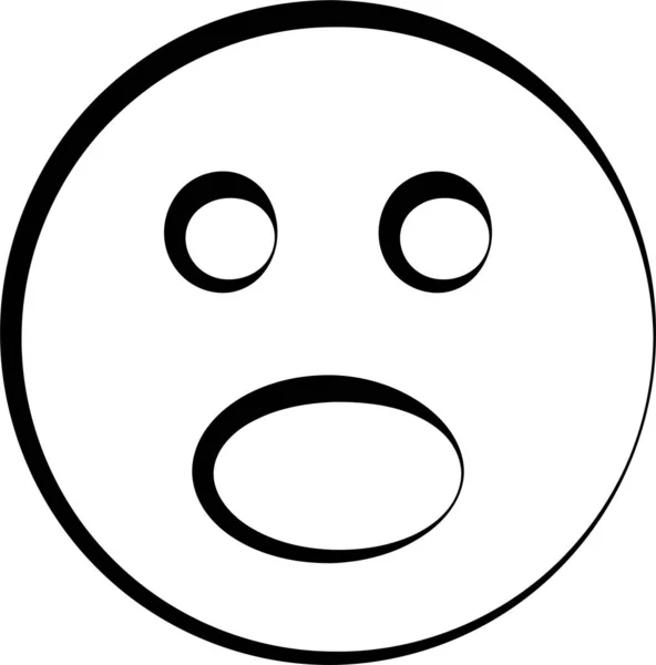 Emoji Tvář Šťastný Ikona Ručně Kresleném Stylu — Stockový vektor