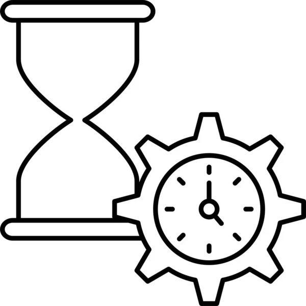 Reloj Reloj Arena Icono Gestión Estilo Esquema — Vector de stock