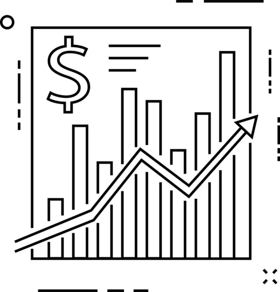 Ikona Růstu Grafu Osnovy — Stockový vektor