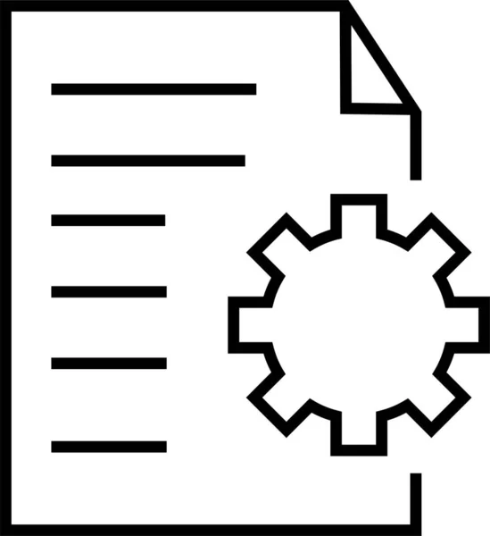Значок Шестерні Файла Конуса Стилі Контурів — стоковий вектор