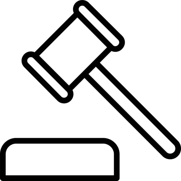 Hammer Law Legal Insurance Icon Icon Outline Style — Stock Vector