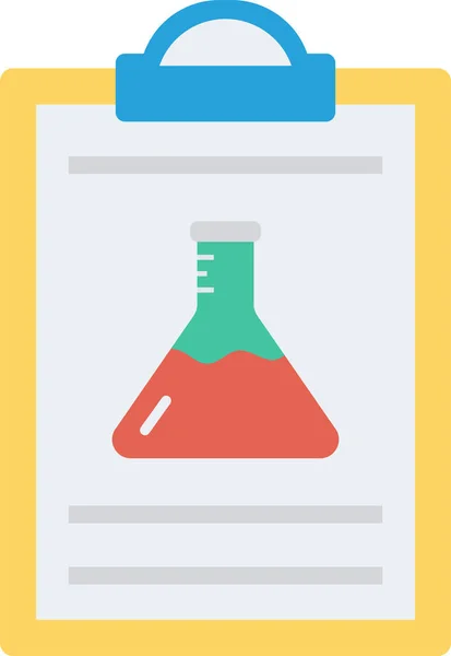 Portapapeles Icono Laboratorio Documentos Estilo Plano — Vector de stock