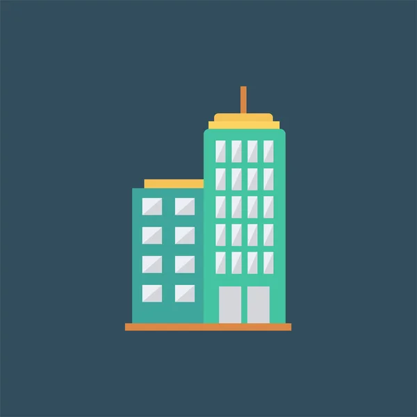 Arquitecto Edificio Icono Ciudad Estilo Plano — Vector de stock