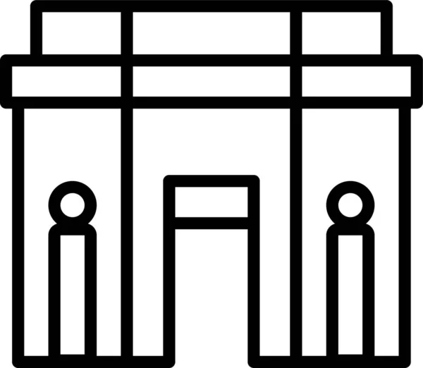 Båge Triomphe Ikonen Konturstil — Stock vektor