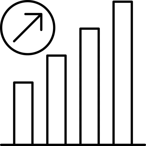 Diagramm Wachstumsstatistiken Symbol Umriss Stil — Stockvektor