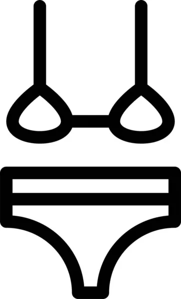 Значок Бікіні Бразильської Тканини Контурному Стилі — стоковий вектор