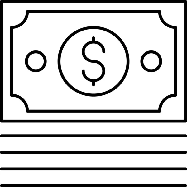 Contant Geld Besparen Pictogram Omtrek Stijl — Stockvector