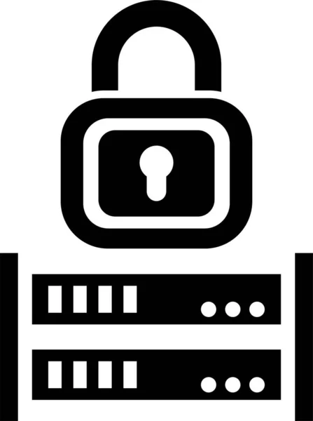ไอคอนเซ ฟเวอร กษาความปลอดภ ยฐานข ลในสไตล Solid — ภาพเวกเตอร์สต็อก