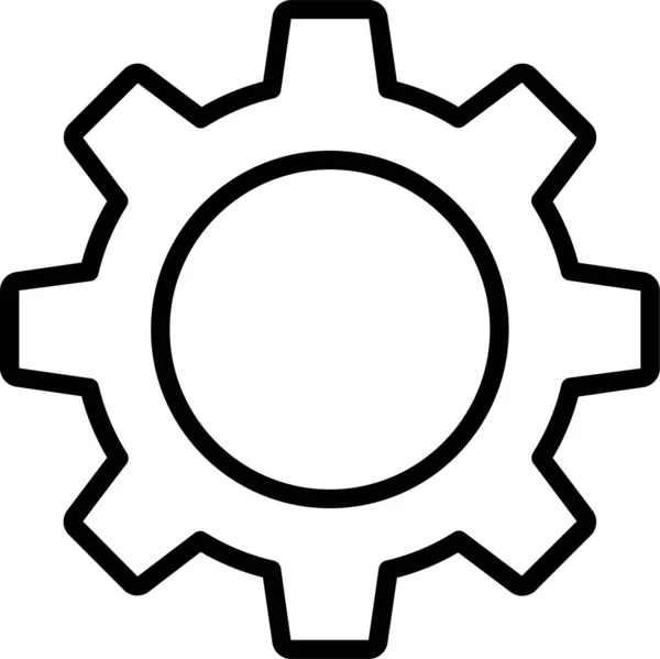 Engrenage Rouage Icône Configuration Dans Style Contour — Image vectorielle