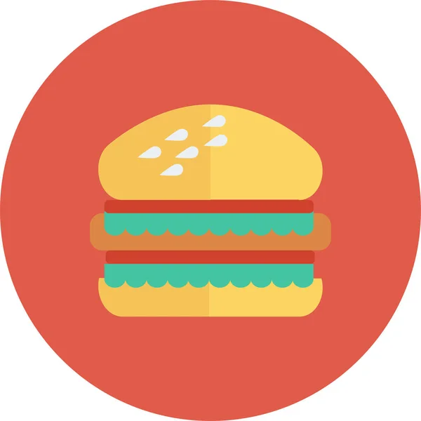 Beef Burger Cooked Icon Flat Style — Stock Vector