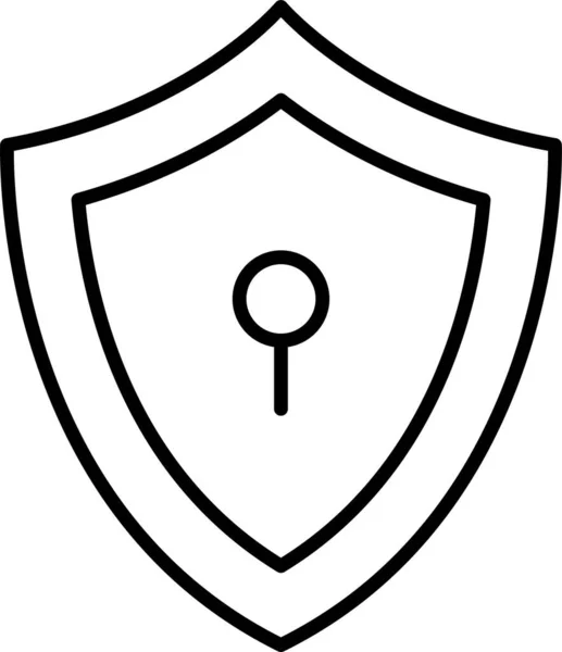 Иконка Защиты Замка Стиле Контура — стоковый вектор