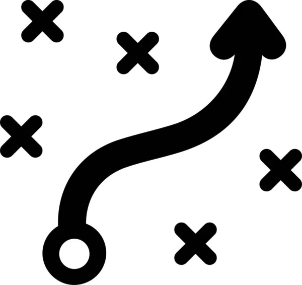 Planning Strategie Tactiek Icoon Solide Stijl — Stockvector