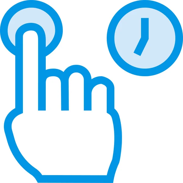 Haga Clic Icono Finger Longpresss Estilo Contorno Lleno — Archivo Imágenes Vectoriales