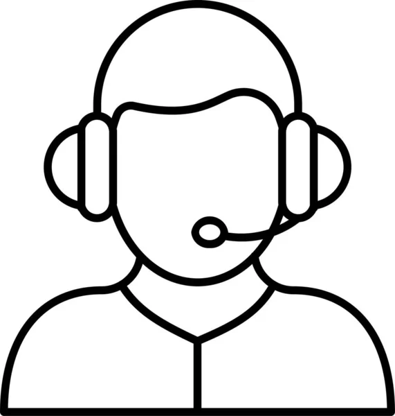 Unterstützung Anruf Kopfhörer Symbol — Stockvektor