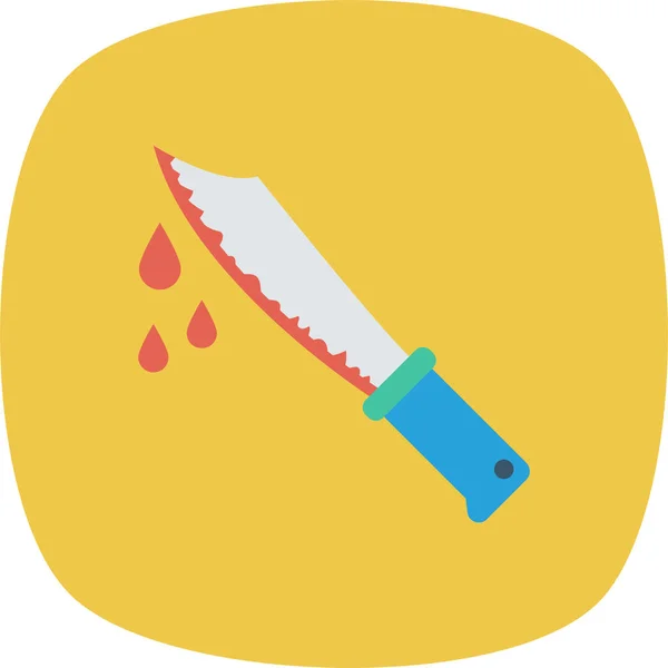 Klinge Tötet Messer Ikone Abzeichen Stil — Stockvektor
