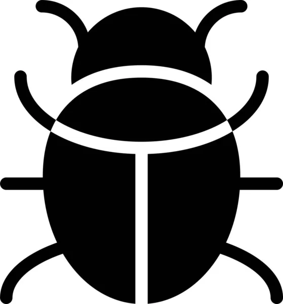 Bug Insecte Malware Icône Dans Style Solide — Image vectorielle