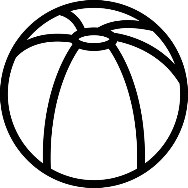 Ballon Beachball Fußball Ikone Outline Stil — Stockvektor