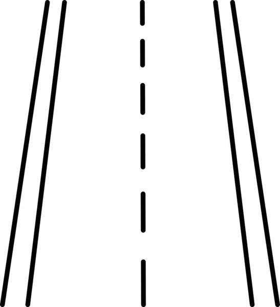 Asfalto Carretera Carretera Icono Estilo Contorno — Vector de stock