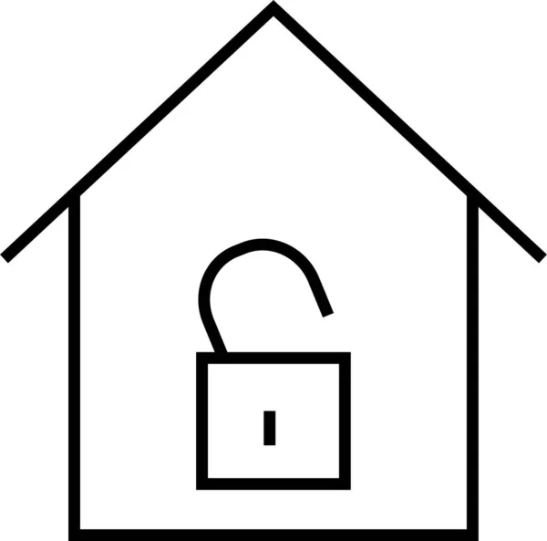 Home Openhome Entsperren Symbol Umrissstil — Stockvektor