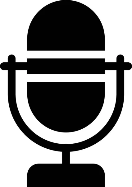 Ikona Záznamu Mikrofonu Pevném Stylu — Stockový vektor