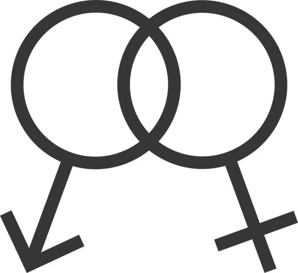 Couple Icône Masculine Féminine Dans Style Solide — Image vectorielle
