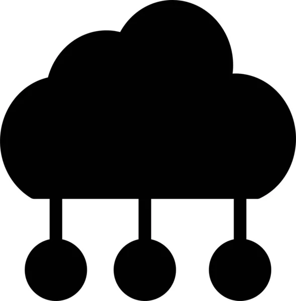 Icona Della Rete Cloud Computing Stile Solid — Vettoriale Stock