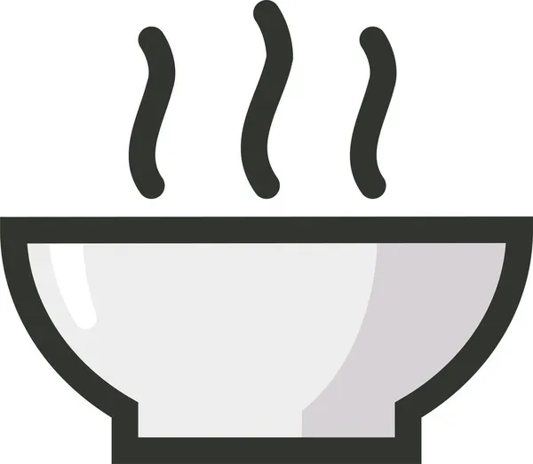 Bowl Food Icono Caliente Estilo Contorno Lleno — Archivo Imágenes Vectoriales