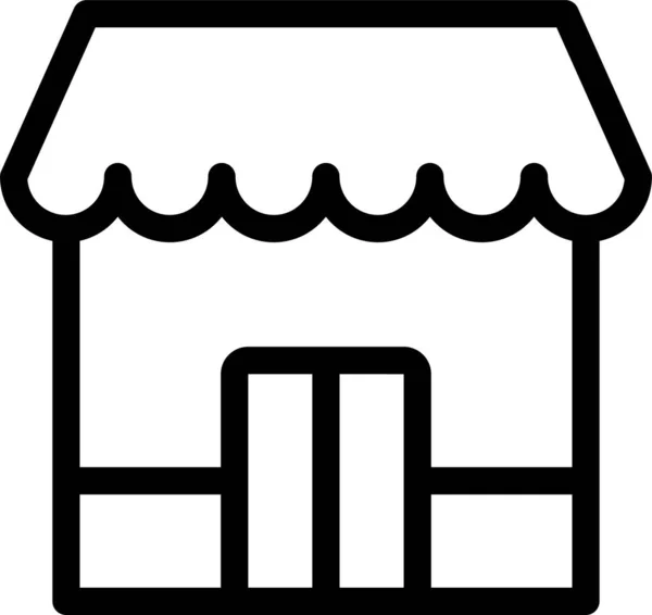 Icono Tienda Comercio Electrónico Estilo Esquema — Archivo Imágenes Vectoriales