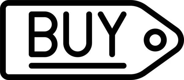 Ikona Etykiety Kupić Plakietkę Stylu Zarysu — Wektor stockowy