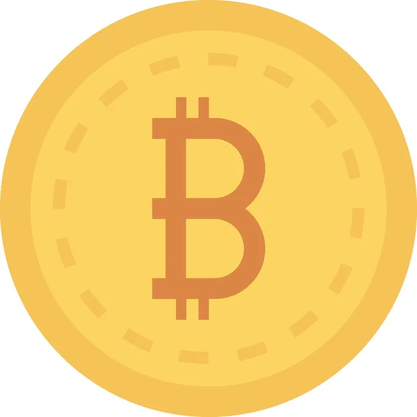 Icono Moneda Círculo Bitcoin Estilo Plano — Vector de stock