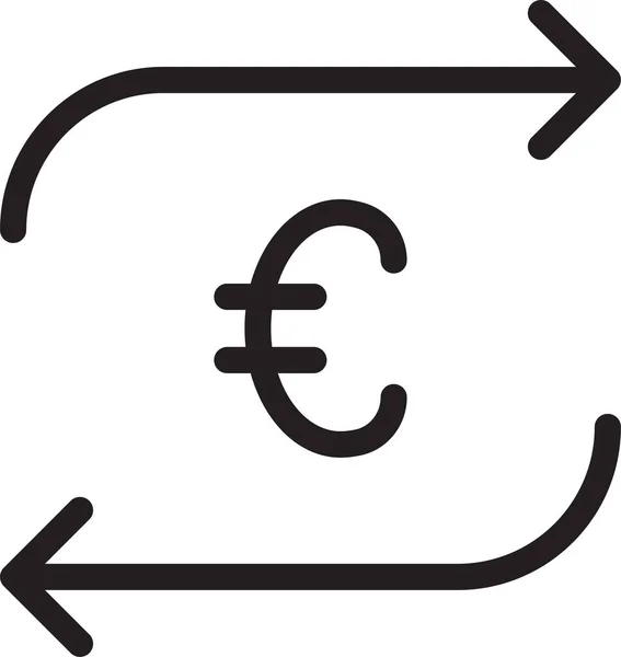 Münzwährung Euro Symbol Umrissstil — Stockvektor
