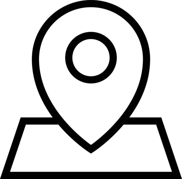 Gps Locatie Kaart Pictogram Omtrek Stijl — Stockvector