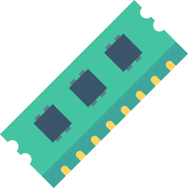 Icona Hardware Elettronico Chip Stile Piatto — Vettoriale Stock