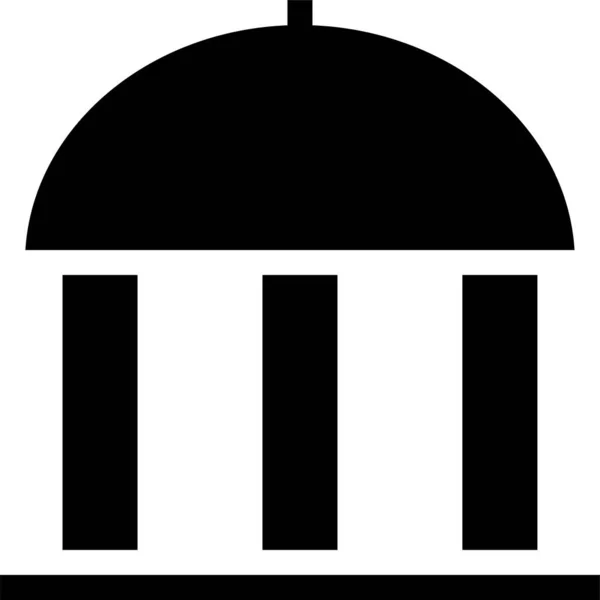 Ikona Budynku Banku Architektury Solidnym Stylu — Wektor stockowy