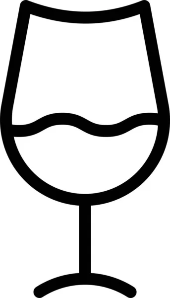 啤酒香槟酒玻璃杯图标的轮廓风格 — 图库矢量图片