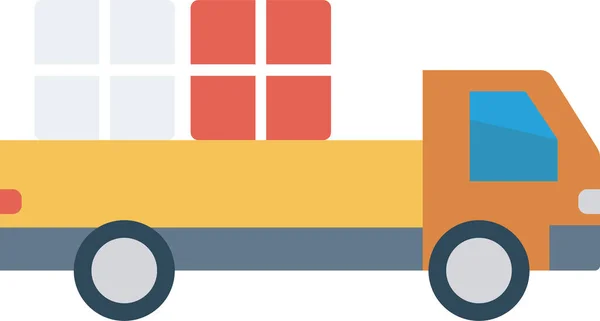 自动送货拖车图标 平板式 — 图库矢量图片