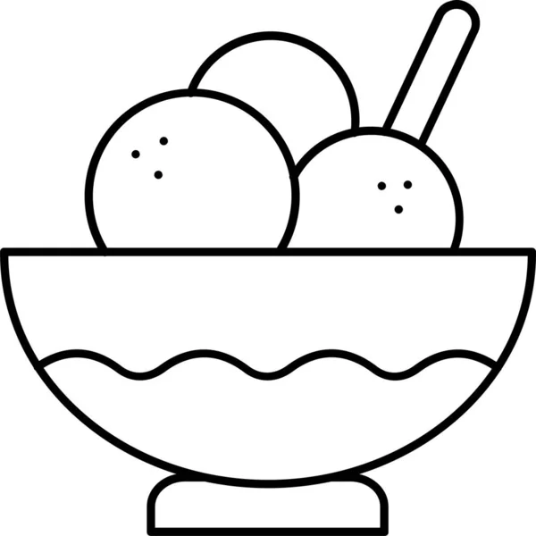Иконка Холодного Десерта Стиле Наброска — стоковый вектор