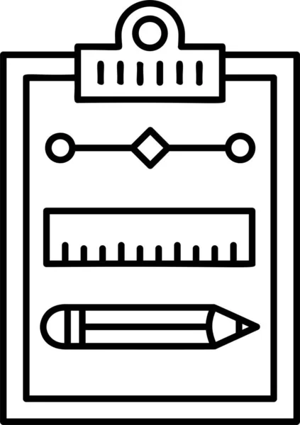 Urklipp Skapa Ritning Ikon Konturstil — Stock vektor