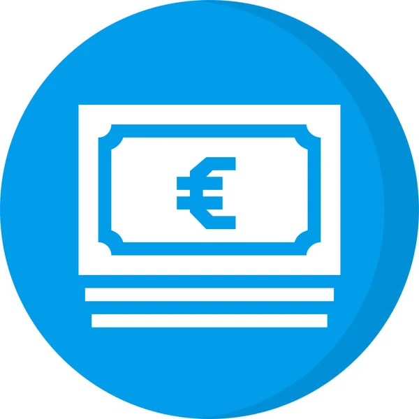 Εικονίδιο Νομίσματος Μετρητών Ευρώ Στερεό Στυλ — Διανυσματικό Αρχείο