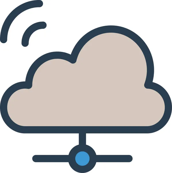 Ikona Sieci Chmurze Obliczeniowej Stylu Wypełnionym — Wektor stockowy