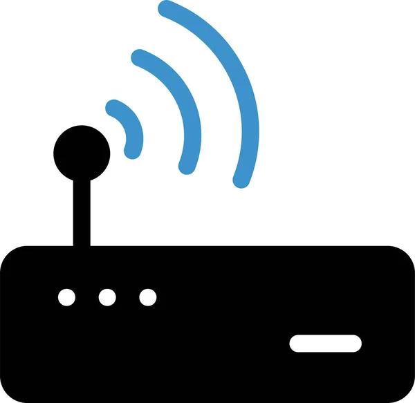 Apparaatrouter Signaalpictogram Platte Stijl — Stockvector