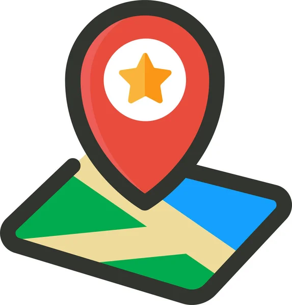 Location Optimization Place Icon Filled Outline Style — Stock Vector