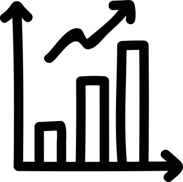 Ícone Diagrama Gráfico Análise Estilo Desenhado Mão — Vetor de Stock