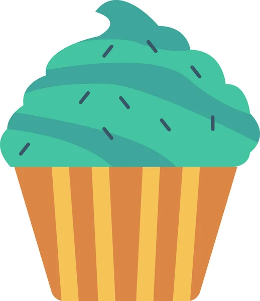 Panadería Pastel Muffin Icono Estilo Plano — Vector de stock