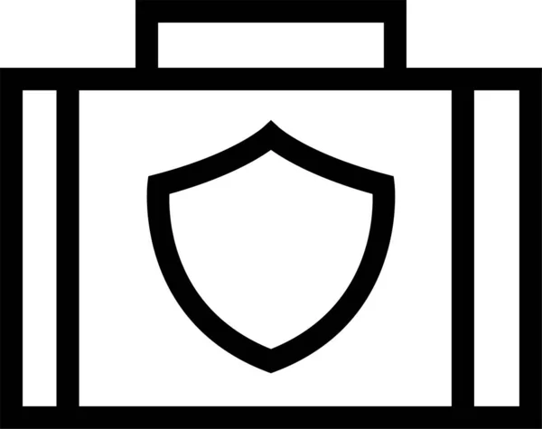 Εικονίδιο Προστασίας Κλειδώματος Τσαντών Στυλ Περιγράμματος — Διανυσματικό Αρχείο